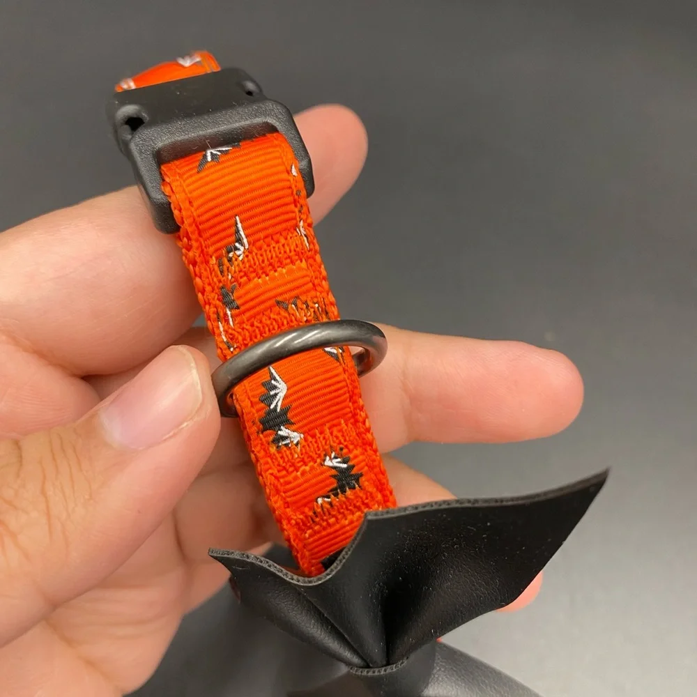 Dog size small/medium orange bat bowtie pet collar